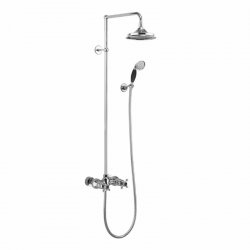 Colonne Thermostatique Rétro EDEN - Poignée Noire - Douche de tête 180mm Colonne Thermostatique Rétro EDEN - Poignée Noire - Douche de tête 180mm