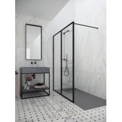 Paroi de douche NORDIC FN-2002 Noir - Verre Transparent - 100 cm Paroi de douche NORDIC FN-2002 Noir - Verre Transparent - 100 cm