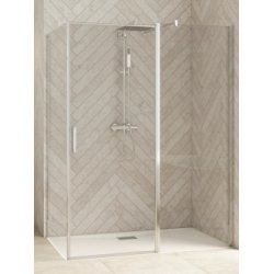 Paroi simple pivotante SOLO P Chromé - Transparent - 110cm
