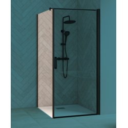Paroi retour latérale fixe SMART DESIGN F - Noir - Transparent - 100cm Paroi retour latérale fixe SMART DESIGN F - Noir - Transparent - 100cm