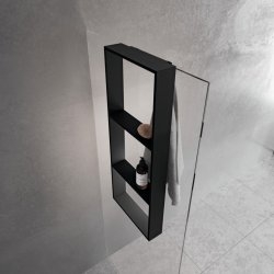 Porte-objets FRAME pour paroi de douche - Noir Mat Porte-objets FRAME pour paroi de douche - Noir Mat