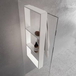 Porte-objets FRAME pour paroi de douche - Blanc Mat Porte-objets FRAME pour paroi de douche - Blanc Mat