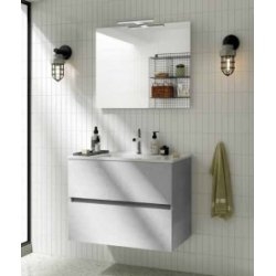 Meuble simple vasque NOLITA Béton 80 cm - Sans miroir** Meuble simple vasque NOLITA Béton 80 cm - Sans miroir**