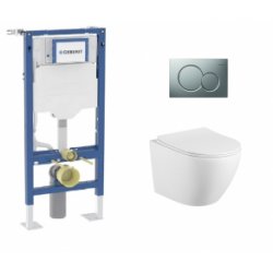 Pack Geberit UP320 + Cuvette KELOS Flush Blanc Mat+ Plaque Sigma Chromé Mat