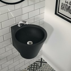 Lavabo suspendu en inox MINI BAILA noir  Lavabo suspendu en inox MINI BAILA noir