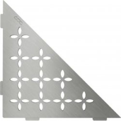 Tablette d'angle murale SHELF-S1 FLORAL Acier inox brossé Tablette d'angle murale SHELF-S1 FLORAL Acier inox brossé