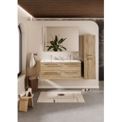 Meuble NEPTUNE 120cm Bois Clair - Différents Miroirs Meuble NEPTUNE 120cm Bois Clair - Différents Miroirs