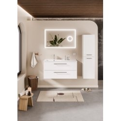 Meuble de salle de bain NEPTUNE Blanc 100D - Miroir LITE Meuble de salle de bain NEPTUNE Blanc 100D - Miroir LITE
