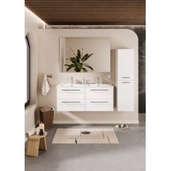 Meuble double vasque NEPTUNE 120cm Blanc - Différents miroirs Meuble double vasque NEPTUNE 120cm Blanc - Différents miroirs
