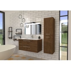 EN STOCK | Meuble NEPTUNE H&eacute;ritage Ch&ecirc;ne 60 cm - Miroir Slim