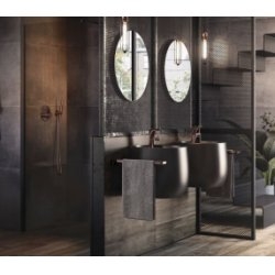 Demi-lavabo mural BEYOND en FineCeramic Onyx Demi-lavabo mural BEYOND en FineCeramic Onyx