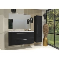 Meuble double vasque + Colonne PRIMARO Noir Mat** Meuble double vasque + Colonne PRIMARO Noir Mat**