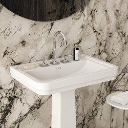Lavabo mural rétro CALLA 71.5 cm - 3 trous de robinetterie Lavabo mural rétro CALLA 71.5 cm - 3 trous de robinetterie