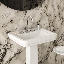 Lavabo mural rétro CALLA 61.5 cm - 3 trous de robinetterie Lavabo mural rétro CALLA 61.5 cm - 3 trous de robinetterie