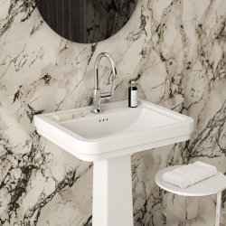 Lavabo mural rétro CALLA 61.5 cm - 1 trou de robinetterie Lavabo mural rétro CALLA 61.5 cm - 1 trou de robinetterie