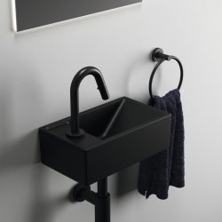 Lave-mains I LIFE S Noir mat - Version gauche Lave-mains I LIFE S Noir mat - Version gauche