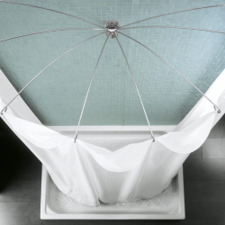 Exp&eacute;di&eacute; sous 2 semaines | Support rideau de douche pliable PIEGHELLA 180&deg; sans rideau
