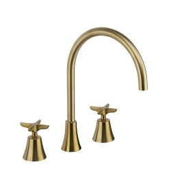 Mélangeur de lavabo 3 trous ADAGIO Or brossé Mélangeur de lavabo 3 trous ADAGIO Or brossé