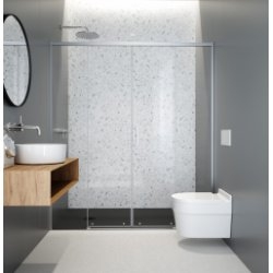 Porte de douche coulissante SALMA 325 - Argent - Transparent - 135cm Porte de douche coulissante SALMA 325 - Argent - Transparent - 135cm