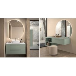 Meuble de salle de bain GLOSS Sauge satiné Meuble de salle de bain GLOSS Sauge satiné