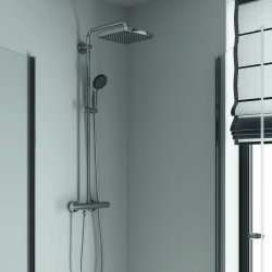 Colonne de douche thermostatique exposé salle de bain tête double gran –  Océan Sanitaire