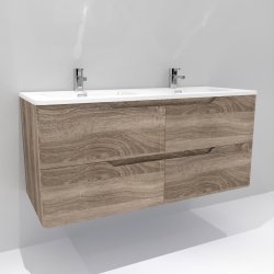 Meuble double vasque LUNA Bois foncé Meuble double vasque LUNA Bois foncé