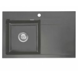 Evier de cuisine STEMA en céramique Gris anthracite - Egouttoir à droite