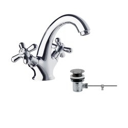 Mélangeur de lavabo rétro GAUDI avec vidage tirette - 1167**
