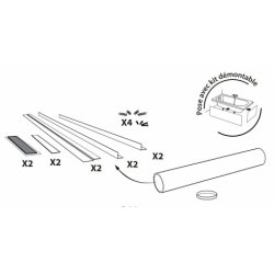 Kit de pose tablier de baignoire DECOFAST amovible - Tablier droit Kit de pose tablier de baignoire DECOFAST amovible - Tablier droit