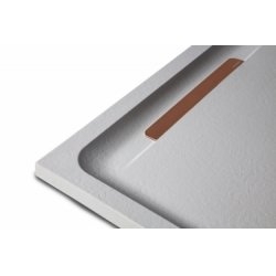 Exp&eacute;di&eacute; sous 4 semaines | Receveur de douche ELAN Epoque Blanc - Grille Cuivre - 80x120cm 