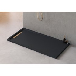 Receveur de douche ELAN Epoque Noir - Grille Or - 80x140cm  Receveur de douche ELAN Epoque Noir - Grille Or - 80x140cm