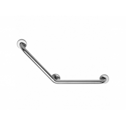 Barre d'appui coudée 135° Inox poli brillant adaptée PMR et Séniors - 3 points de fixation Barre d'appui coudée 135° Inox poli brillant adaptée PMR et Séniors - 3 points de fixation