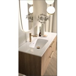 Meuble de salle de bain STRIATO Chêne Strié Miel Meuble de salle de bain STRIATO Chêne Strié Miel