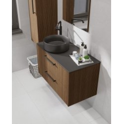 Meuble de salle de bain STRIATO Chêne Strié Cuivre Meuble de salle de bain STRIATO Chêne Strié Cuivre