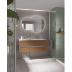 Meuble de salle de bain STRIATO Chêne Strié Cuivré Prise de main Meuble de salle de bain STRIATO Chêne Strié Cuivré Prise de main