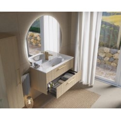 Meuble de salle de bain STRIATO Chêne Strié Doré Meuble de salle de bain STRIATO Chêne Strié Doré