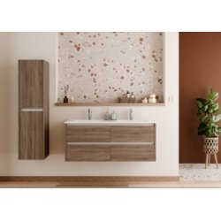 Meuble double vasque JUPITER 3.0 Bois Foncé 120cm - Sans miroir Meuble double vasque JUPITER 3.0 Bois Foncé 120cm - Sans miroir