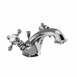 Mélangeur de lavabo rétro STAFFORD Chromé avec vidage tirette Mélangeur de lavabo rétro STAFFORD Chromé avec vidage tirette
