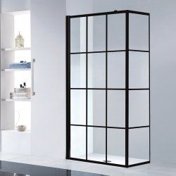 Paroi de douche LOFT BLACK 100cm + Volet pivotant