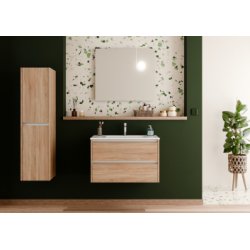 Meuble vasque JUPITER 3.0 Bois Clair 80cm avec Miroir ELEGANCE Meuble vasque JUPITER 3.0 Bois Clair 80cm avec Miroir ELEGANCE