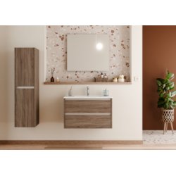 Meuble vasque JUPITER 3.0 Bois Foncé 80cm avec Miroir ELEGANCE Meuble vasque JUPITER 3.0 Bois Foncé 80cm avec Miroir ELEGANCE
