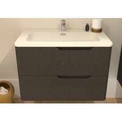 Meuble vasque LUNA Tissé Gris 80 cm - SANS miroir Meuble vasque LUNA Tissé Gris 80 cm - SANS miroir