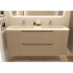 Meuble vasque LUNA Tissé Lin 120 cm - SANS miroir Meuble vasque LUNA Tissé Lin 120 cm - SANS miroir