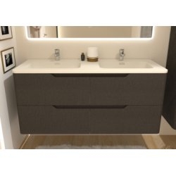 Meuble vasque LUNA Tissé Gris 120 cm - SANS miroir Meuble vasque LUNA Tissé Gris 120 cm - SANS miroir