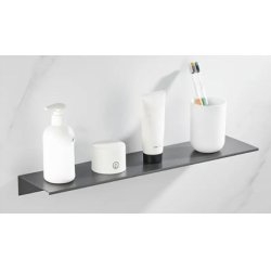 Etagère murale ALU de salle de bains Noir - 80cm