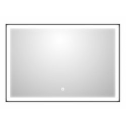 Miroir avec cadre Noir Mat QUADRO rétroéclairé LED - 120cm