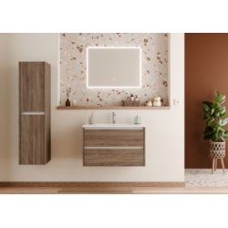 Meuble vasque JUPITER 3.0 Bois Foncé 80 cm - Différents miroirs Meuble vasque JUPITER 3.0 Bois Foncé 80 cm - Différents miroirs