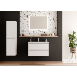 Meuble vasque JUPITER 3.0 Blanc Brillant 80 cm - Différents miroirs Meuble vasque JUPITER 3.0 Blanc Brillant 80 cm - Différents miroirs