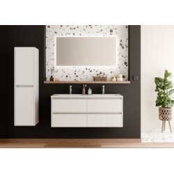 Meuble vasque JUPITER 3.0 Blanc Brillant 120 cm - Différents miroirs Meuble vasque JUPITER 3.0 Blanc Brillant 120 cm - Différents miroirs