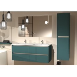 Meuble double vasque JUPITER 3.0 Bleu Canard 120cm - Différents miroirs